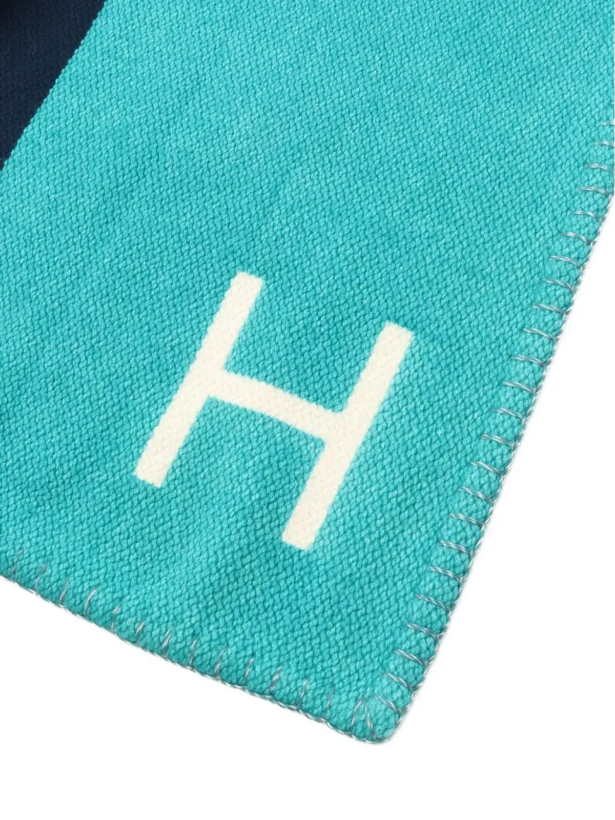 Hermès Pre-Owned ストライプHロゴ ブランケット - 画像2
