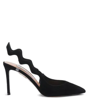 Aquazzura アーティスト スリングウェーブディテール スリングバック パンプス - ブラック - サムネイル1