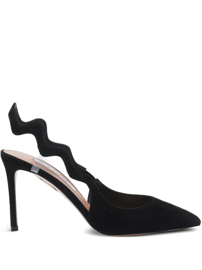 Aquazzura Aquazzura アーティスト スリングウェーブディテール スリングバック パンプス - ブラックの商品画像