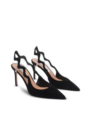 Aquazzura アーティスト スリングウェーブディテール スリングバック パンプス - ブラック - サムネイル2