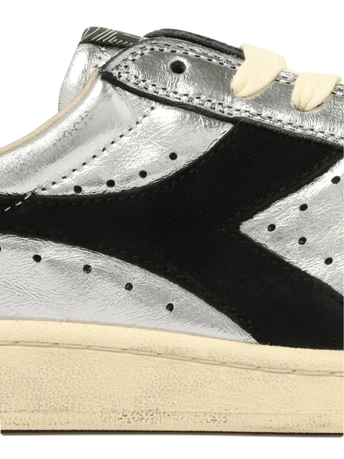 Diadora メタリックレザー パネルスニーカー - 画像3