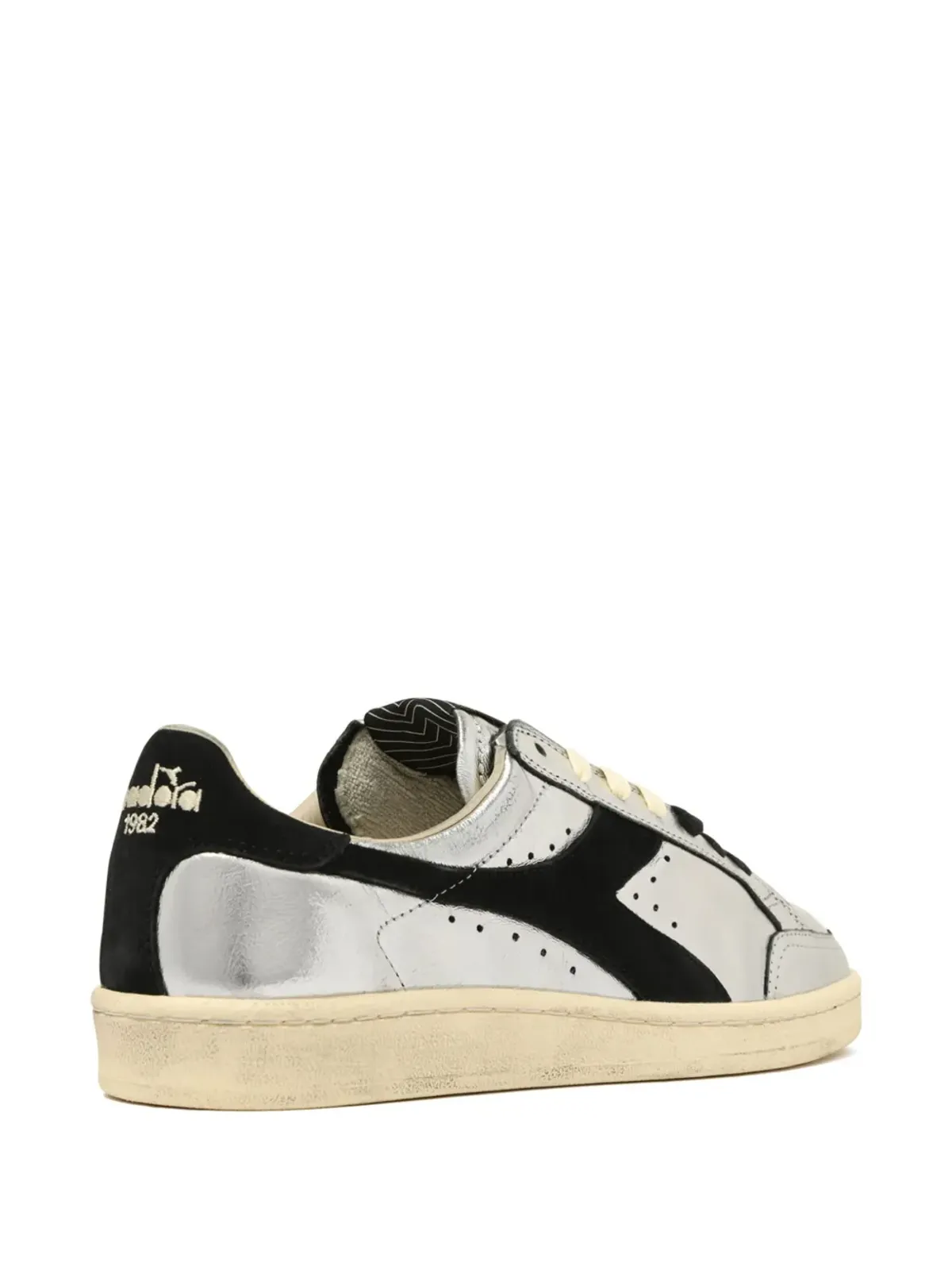 Diadora メタリックレザー パネルスニーカー - 画像4