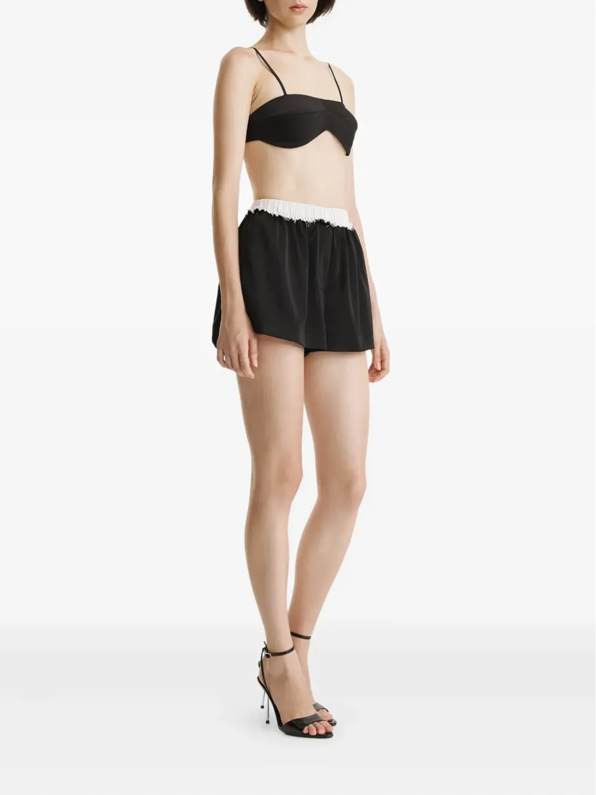 2310 STUDIO elastic-waistband pocket shorts - Black - 画像3