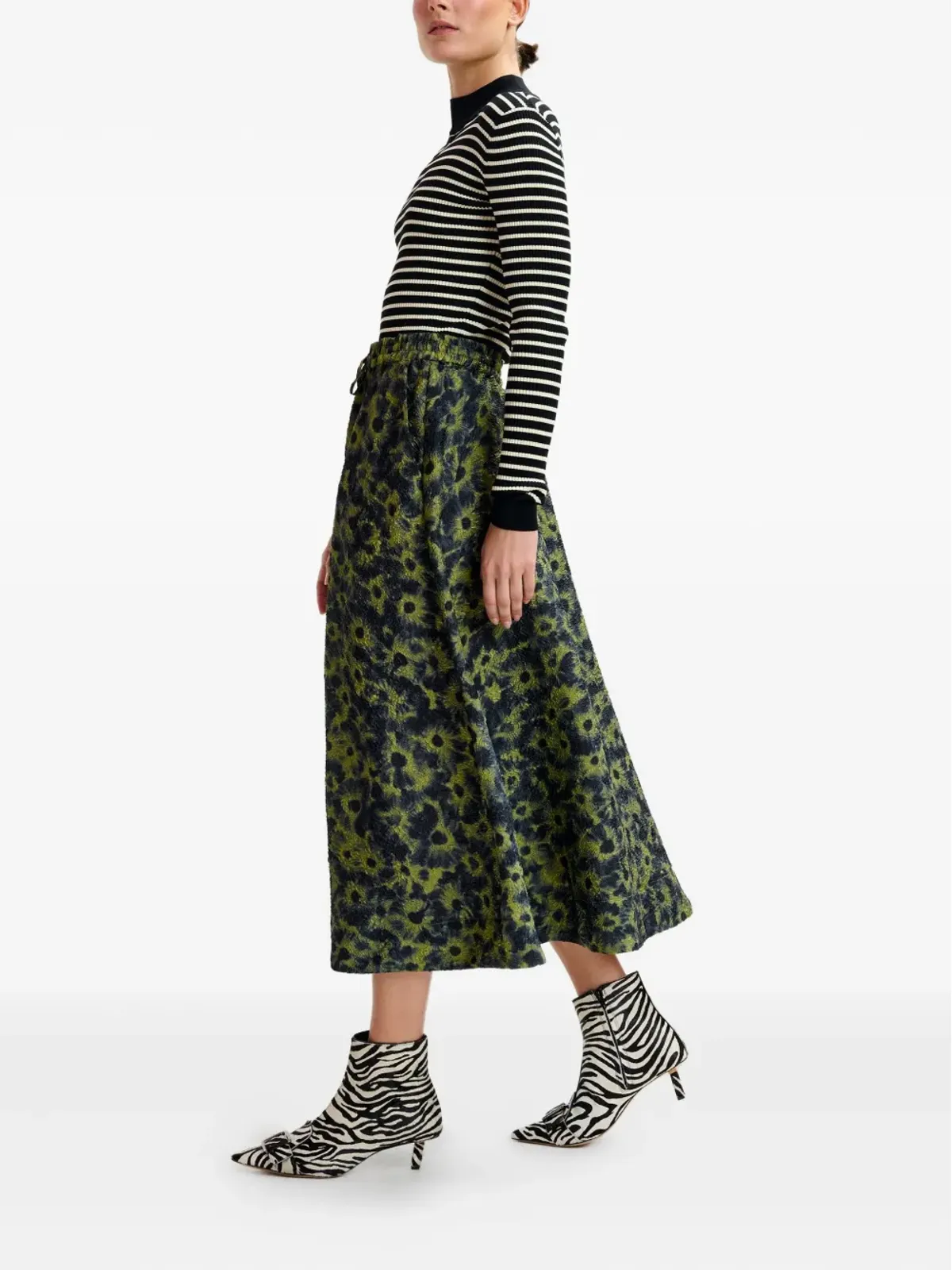Essentiel Antwerp 花柄プリントスカート - グリーン - 画像3