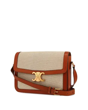 Celine Pre-Owned Triomphe レザー・トリム ショルダーバッグ - サムネイル4