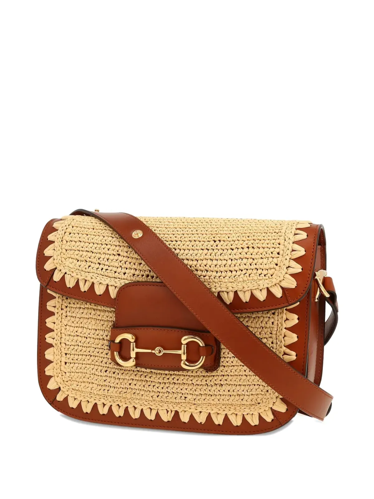 Gucci Pre-Owned ホースビット1955ストローショルダーバッグ - 画像5