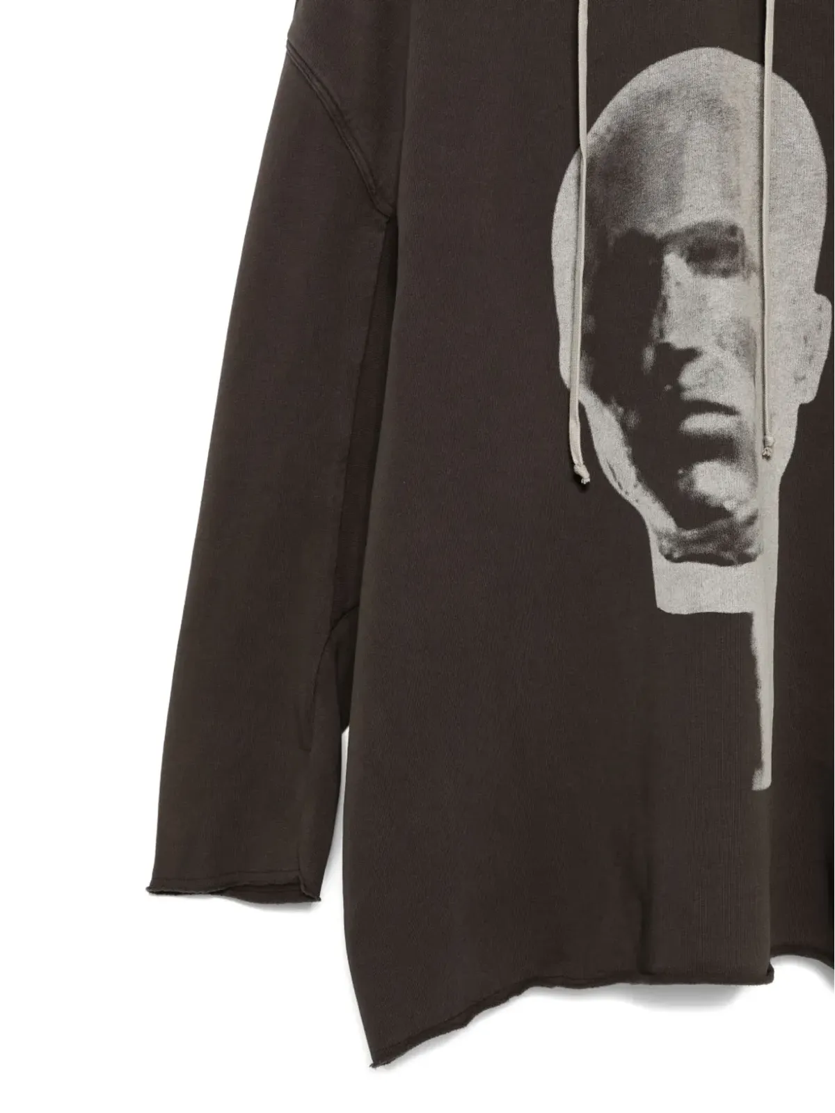 Rick Owens DRKSHDW ヘッドプリント ドローストリング フーディ グレー - 画像3