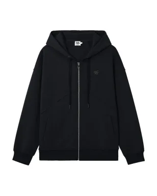 b+ab zip-front logo-detail hoodie - Black - サムネイル1