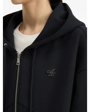 b+ab zip-front logo-detail hoodie - Black - サムネイル5