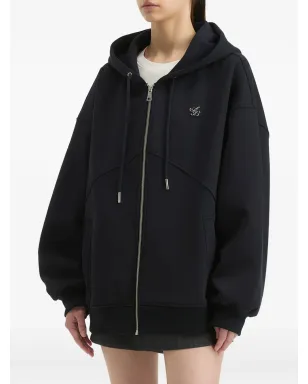 b+ab zip-front logo-detail hoodie - Black - サムネイル3
