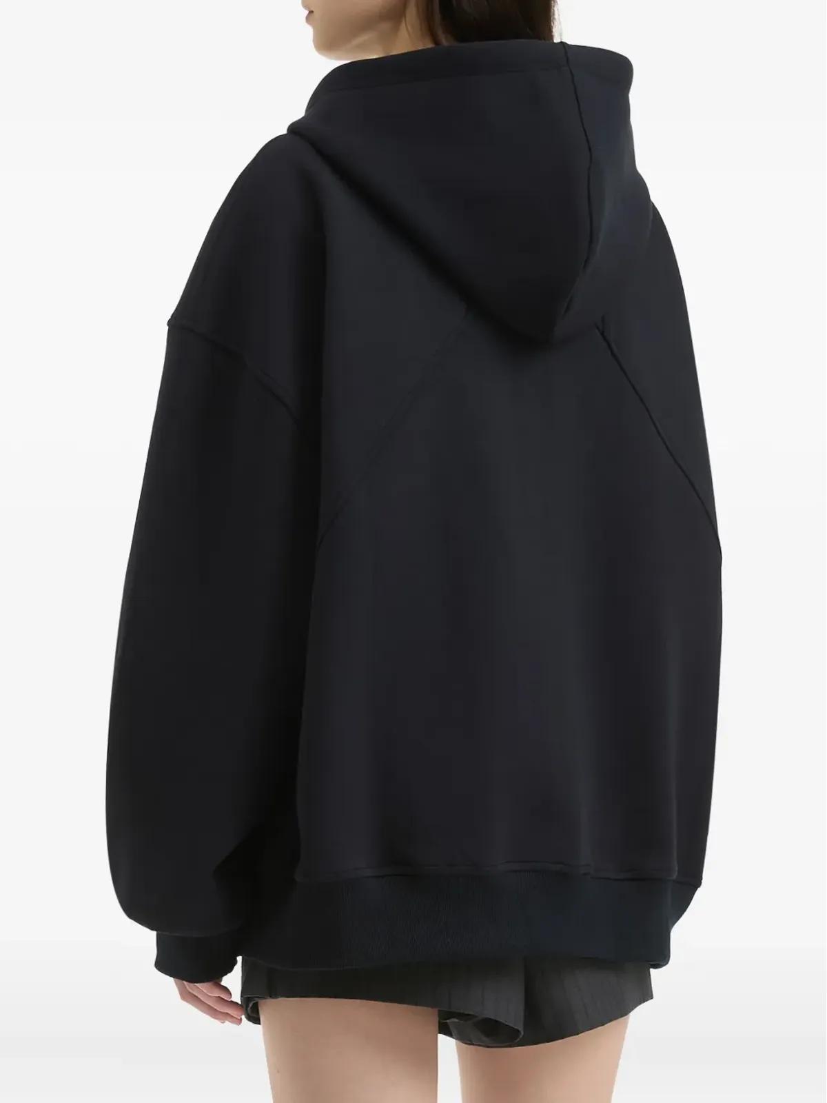 b+ab zip-front logo-detail hoodie - Black - 画像4