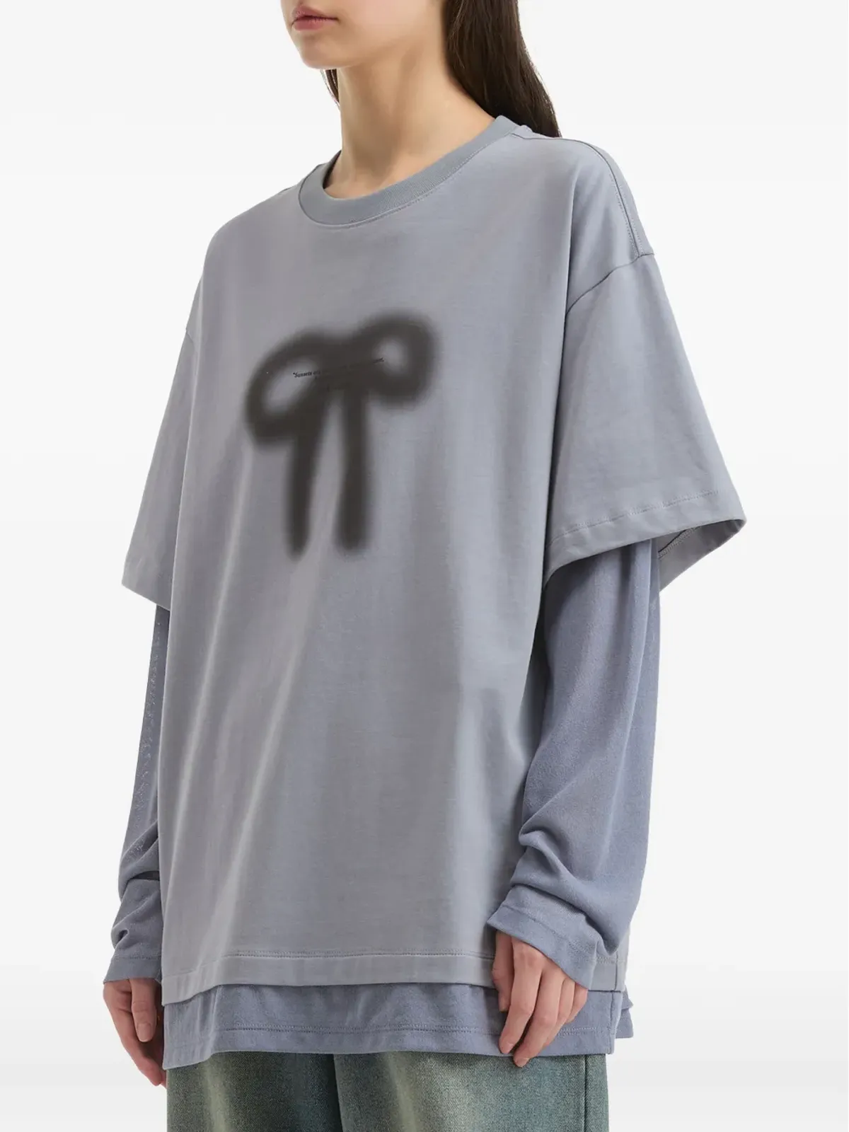 tout a coup ボウプリントTシャツ - 画像3