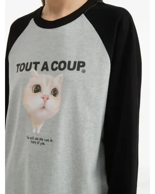 tout a coup 猫プリントTシャツ - サムネイル5
