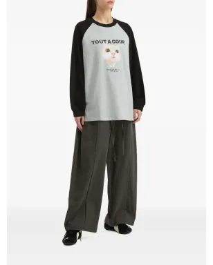 tout a coup 猫プリントTシャツ - サムネイル2
