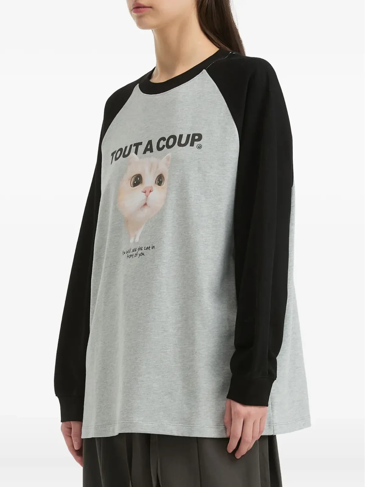 tout a coup 猫プリントTシャツ - 画像3