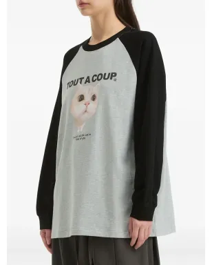tout a coup 猫プリントTシャツ - サムネイル3