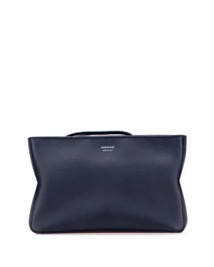 Ferragamo Pre-Owned レザー ソフトポーチ クラッチバッグ ブルー - サムネイル1