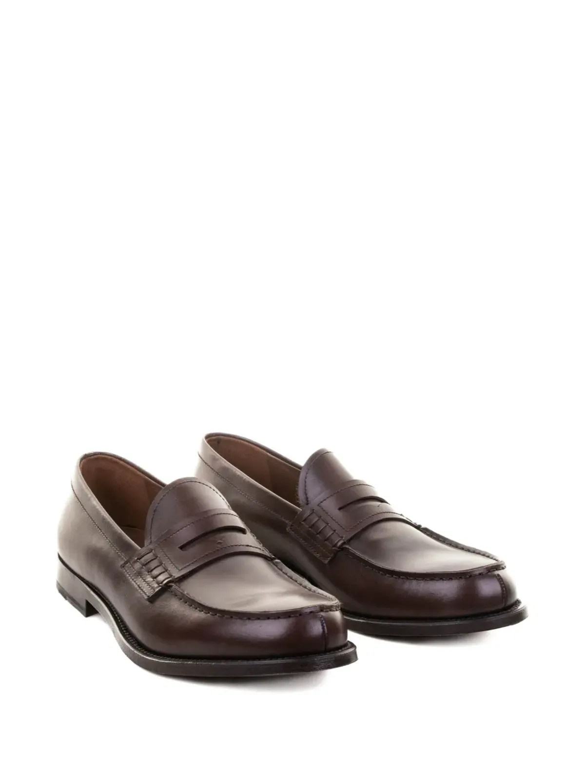 Fratelli Rossetti ペニースロットディテール レザー ローファー ブラウン - 画像2