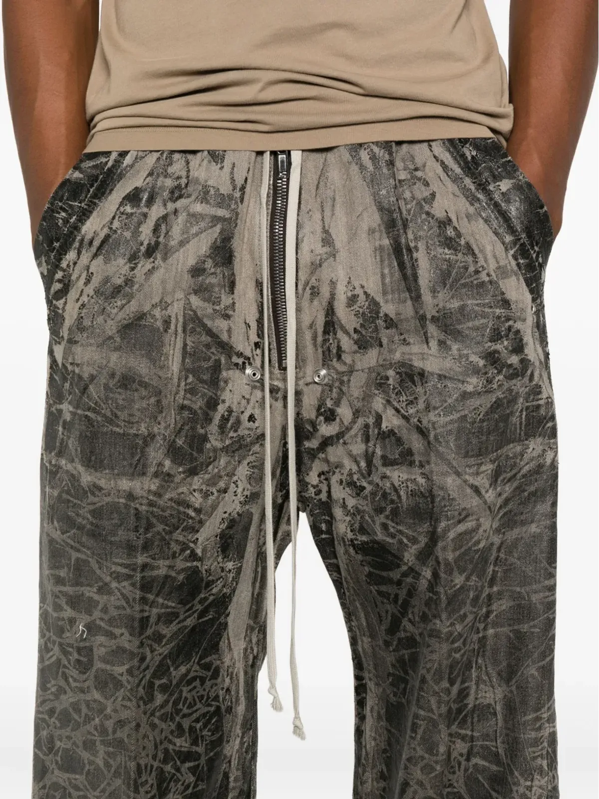 Rick Owens DRKSHDW クラッカード風ジップパンツ - 画像5