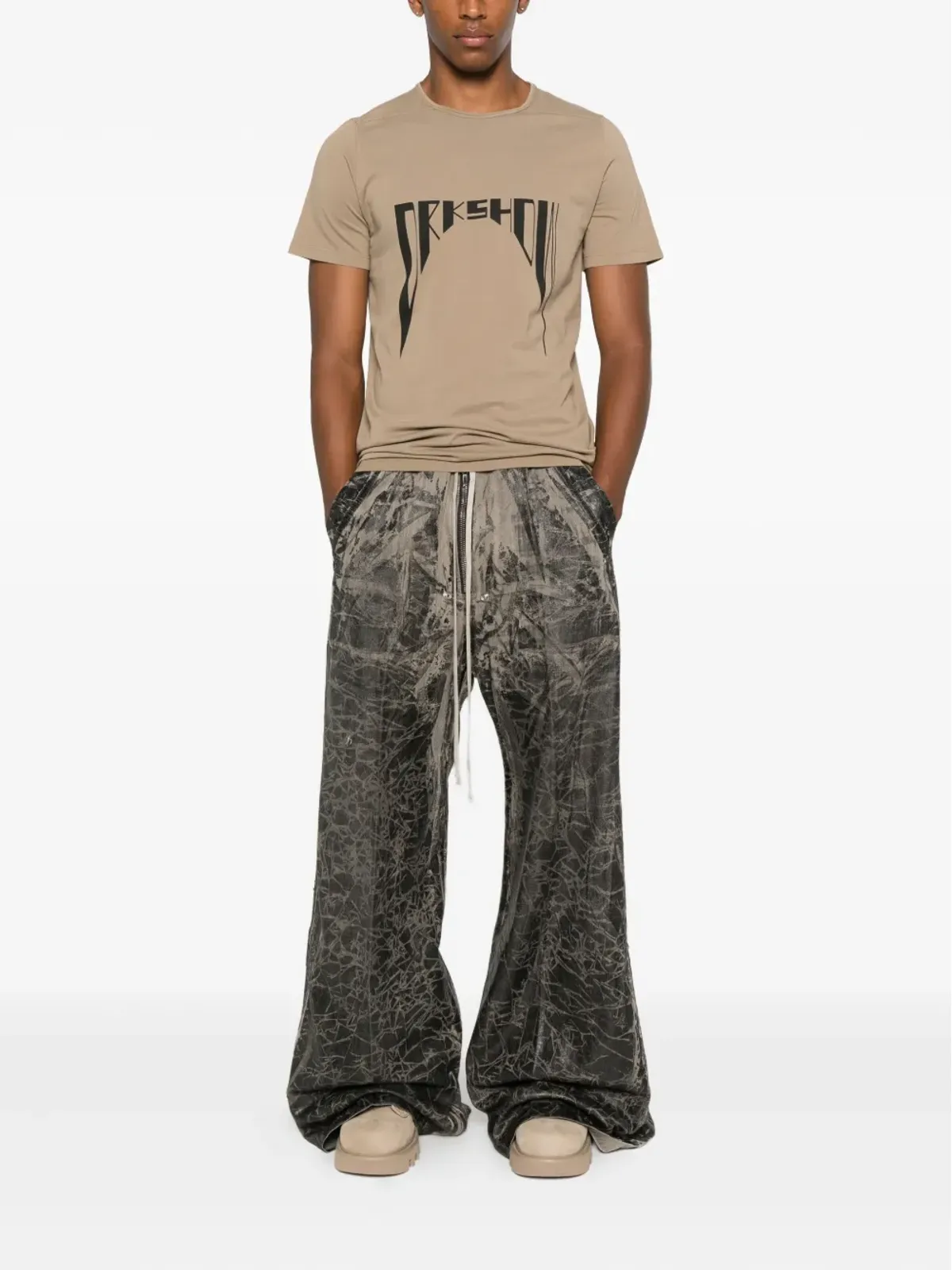 Rick Owens DRKSHDW クラッカード風ジップパンツ - 画像2
