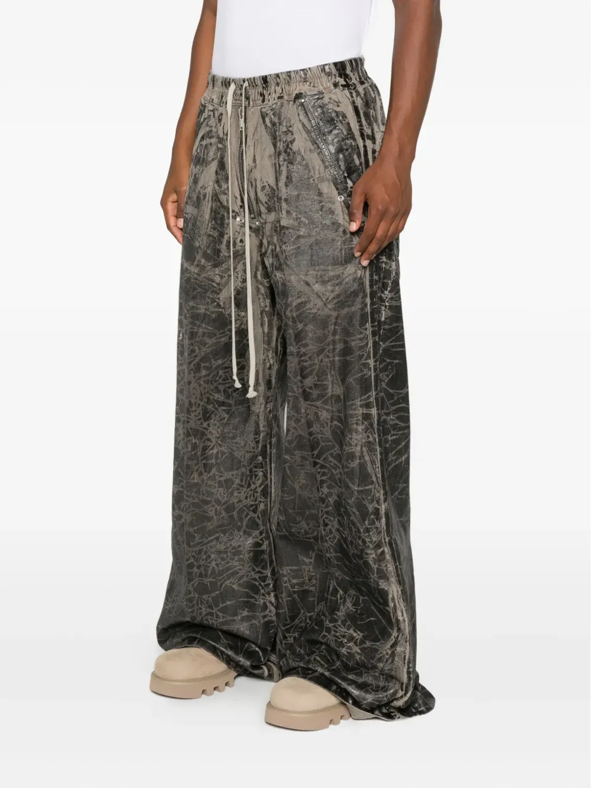 Rick Owens DRKSHDW クラッカード風ジップパンツ - 画像3