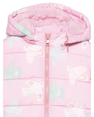 Stella McCartney Kids 鳥プリントのピンクのキルティングジャケット - サムネイル3