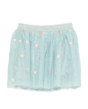 Stella McCartney Kids グリッターウエスト ハート刺繍 チュールスカート ブルー - サムネイル2