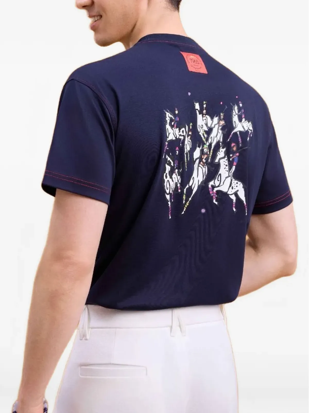 Shanghai Tang 騎馬モチーフプリント コットン Tシャツ - 画像2