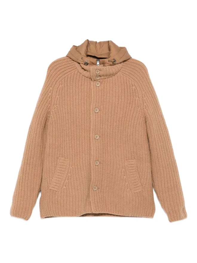 Herno Herno フーデッドリブニットジャケットの商品画像
