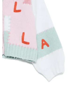 Stella McCartney Kids パッチワークパネルドカーディガン - Blue - サムネイル3