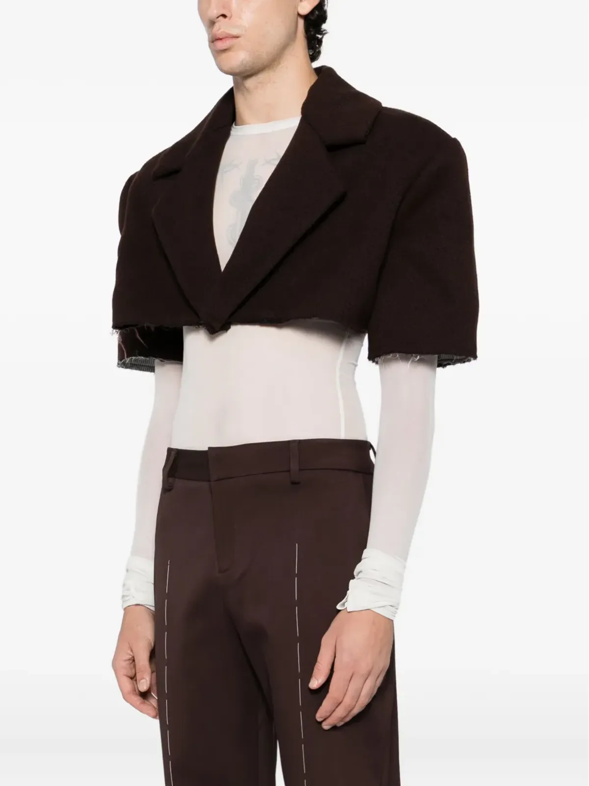 SONIA CARRASCO cropped jacket - Brown - 画像3