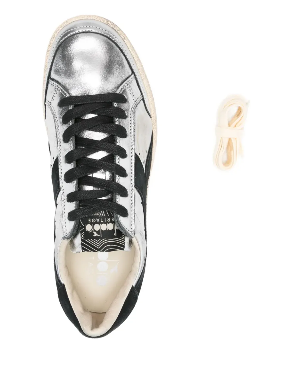Diadora メタリックパネルスニーカー - 画像4