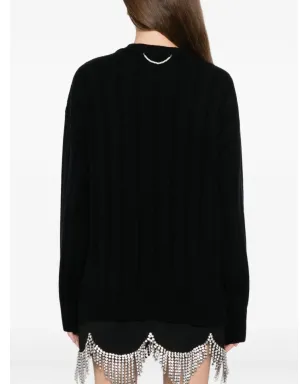 Kimhekim ハートパッチVネック カーディガン - ブラック - サムネイル4