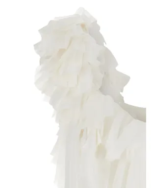 Alberta Ferretti フリル付き片肩マキシドレス - サムネイル3