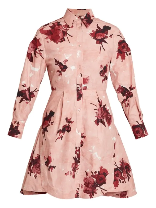 Erdem ERDEM 花柄プリント シャツドレス - ピンクの商品画像