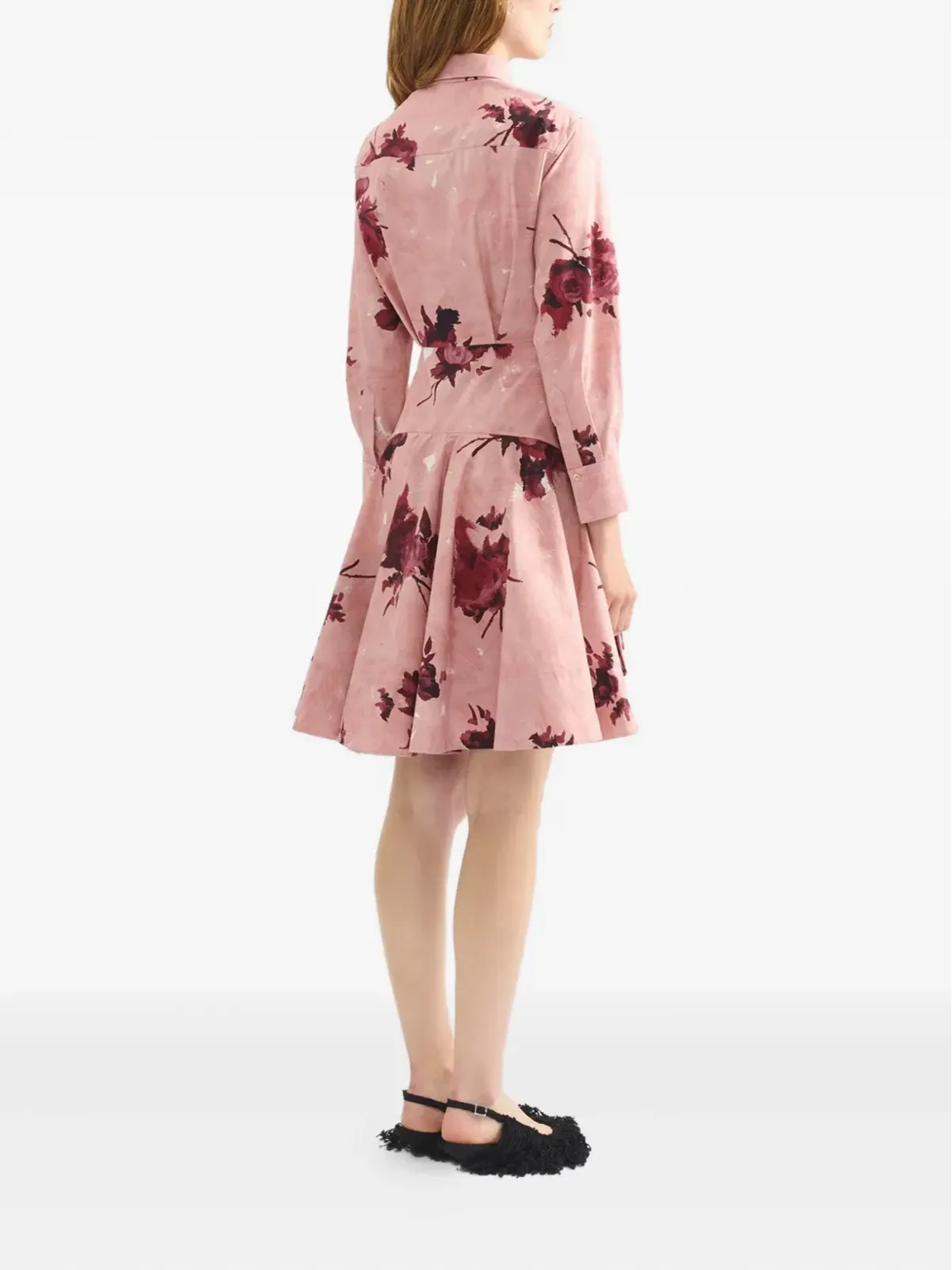 ERDEM 花柄プリント シャツドレス - ピンク - 画像3