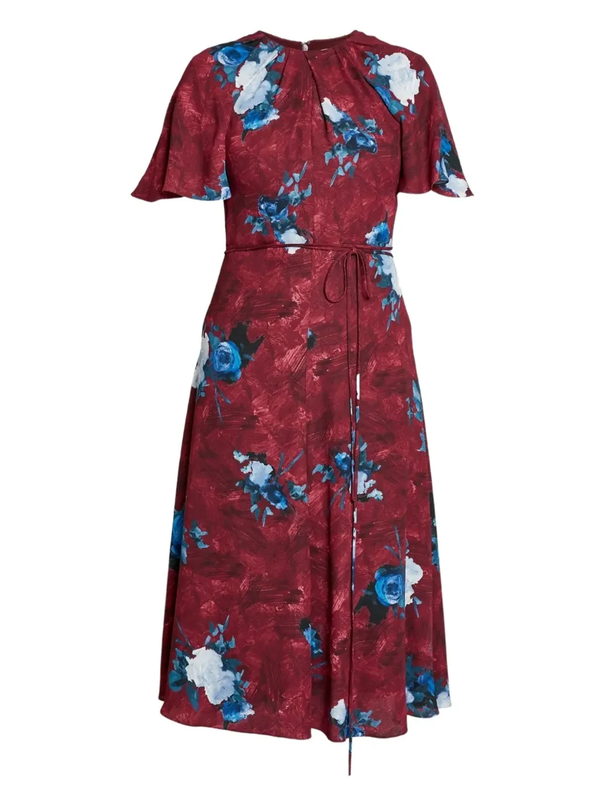ERDEM 花柄プリントの半袖ドレス - レッド - 画像1