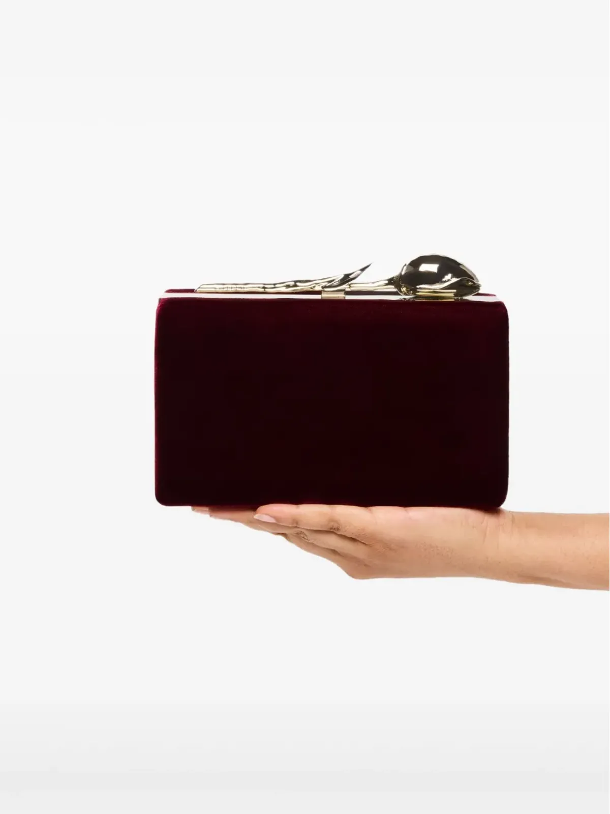 ERDEM ブルーム ローズ装飾ベルベットクラッチバッグ - 画像2