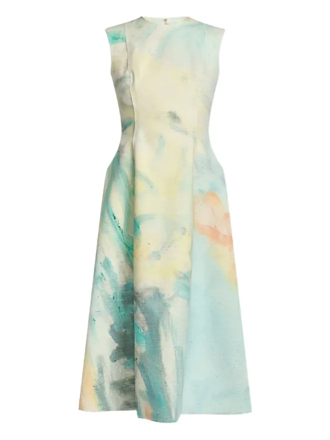 Erdem ERDEM ペイントプリント ミディドレスの商品画像