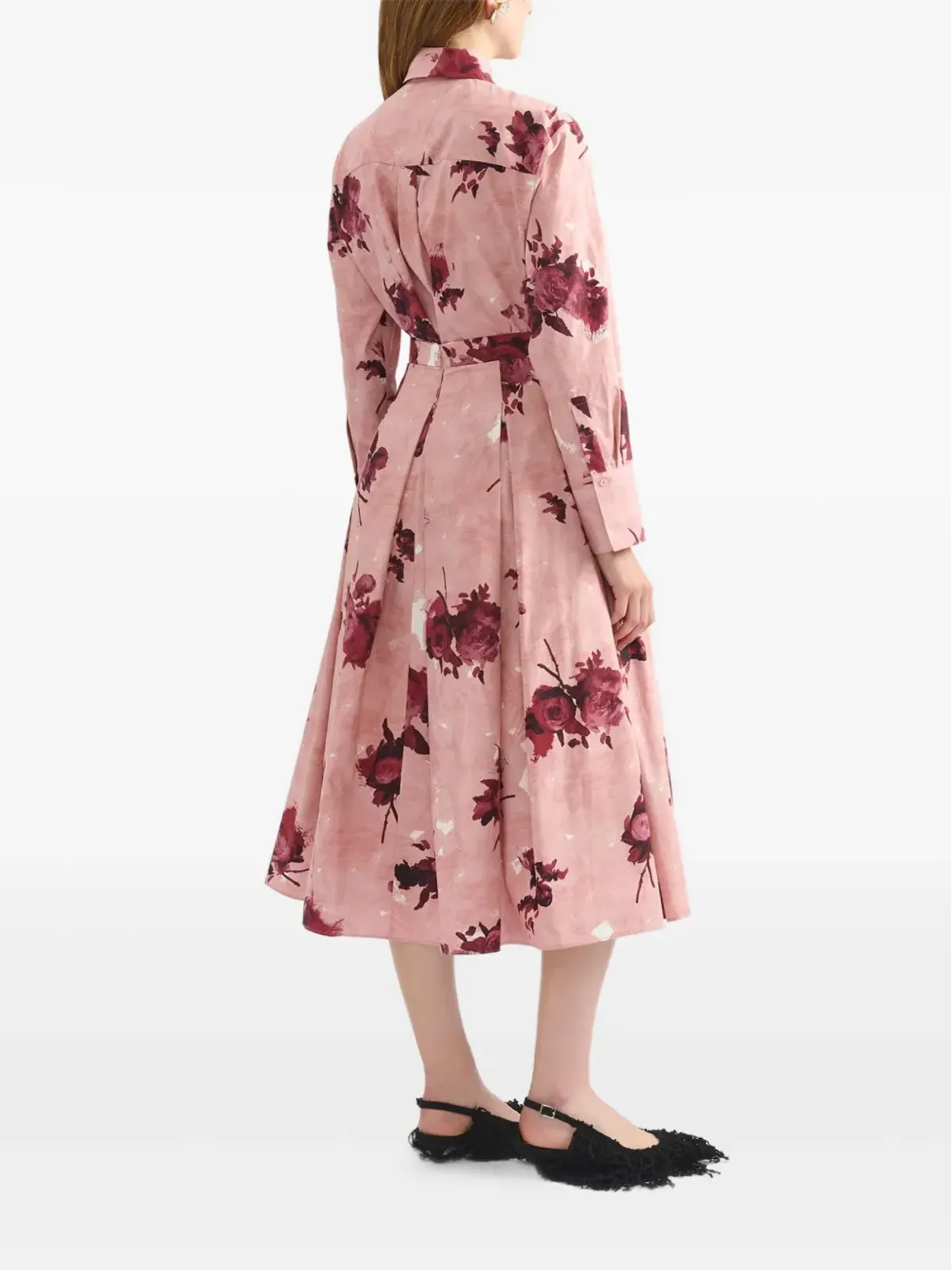 ERDEM ローズプリント長袖シャツ - 画像3