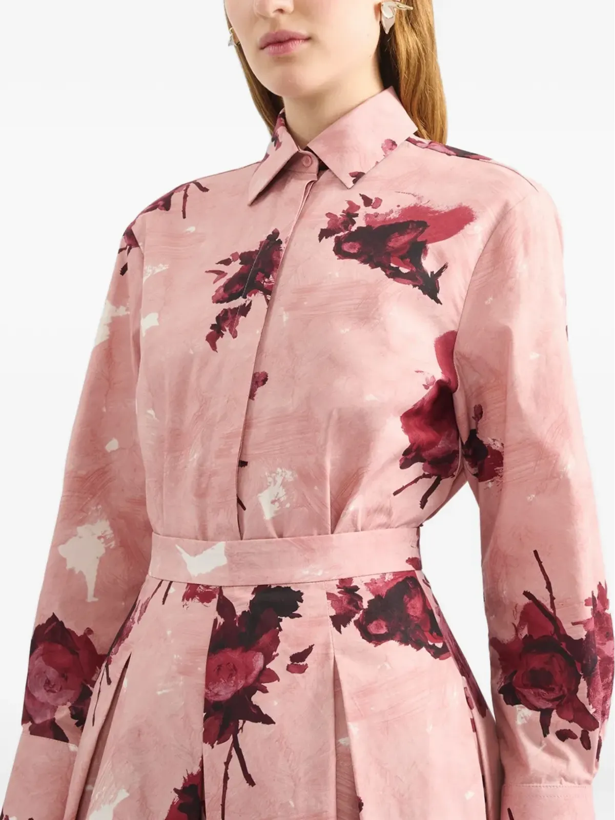 ERDEM ローズプリント長袖シャツ - 画像4
