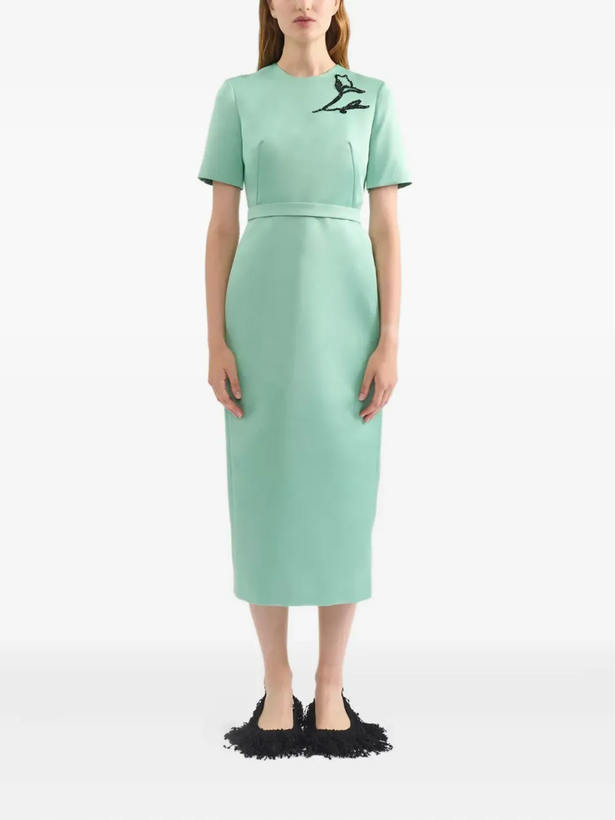 ERDEM ビーズアップリケ付きショートスリーブドレス - 画像2