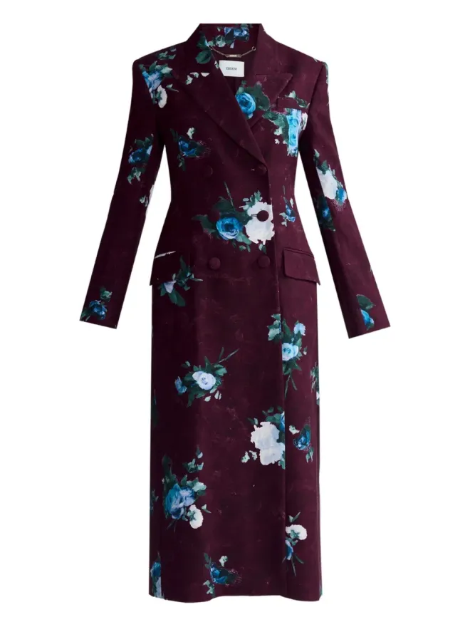 Erdem ERDEM フローラルプリント ダブルブレストコートの商品画像