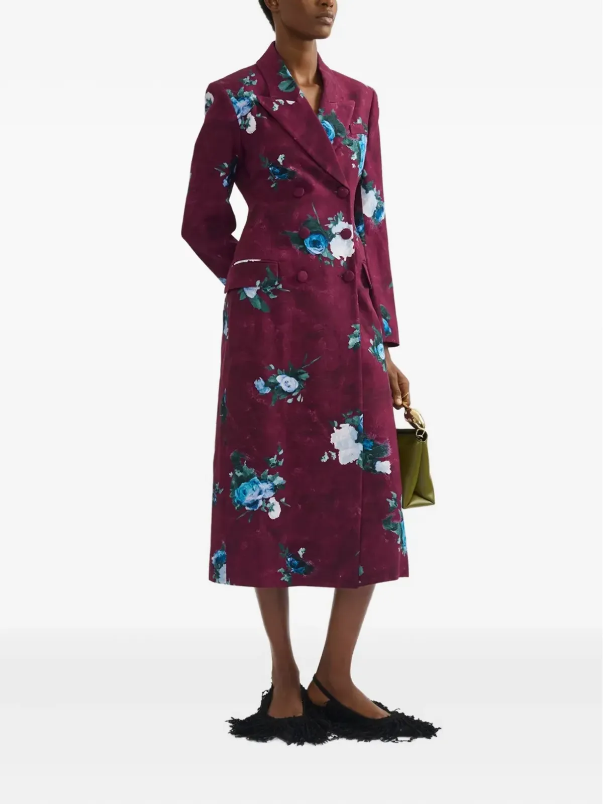 ERDEM フローラルプリント ダブルブレストコート - 画像3