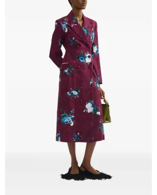 ERDEM フローラルプリント ダブルブレストコート - サムネイル3