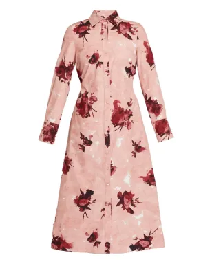 ERDEM 花柄プリント シャツミディドレス - ピンク - サムネイル1