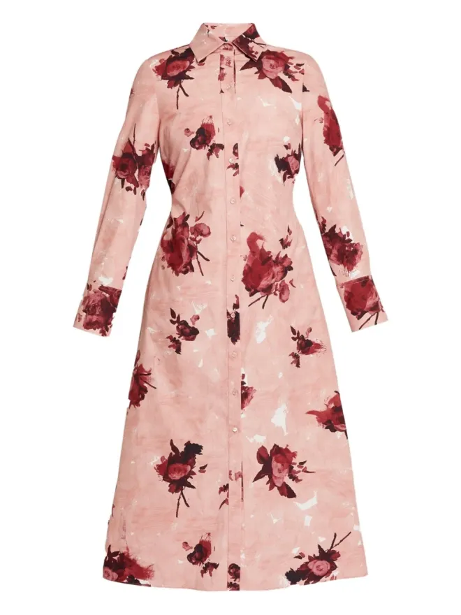 Erdem ERDEM 花柄プリント シャツミディドレス - ピンクの商品画像