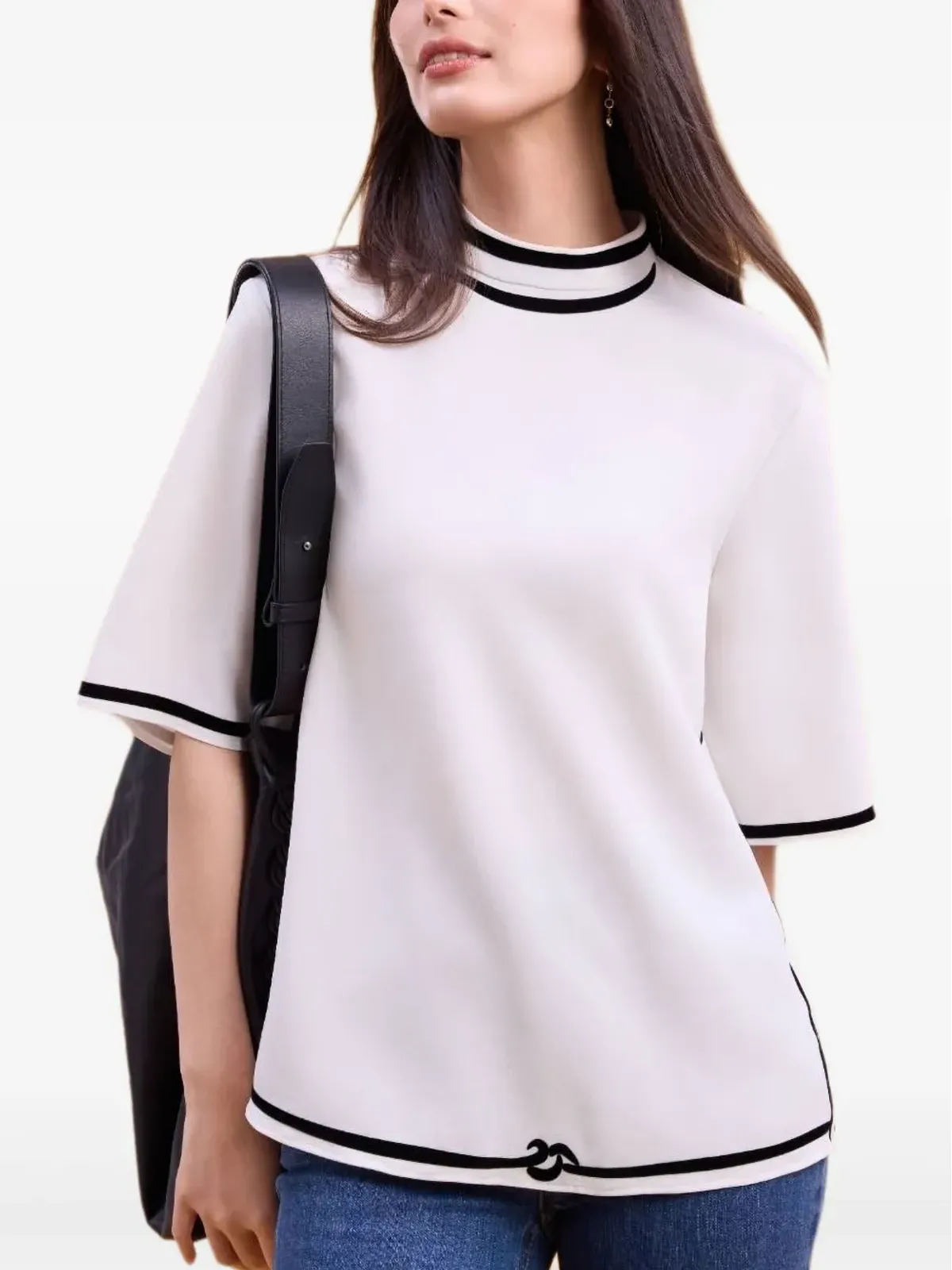 Shanghai Tang モックネック・シルクTシャツ - 画像2