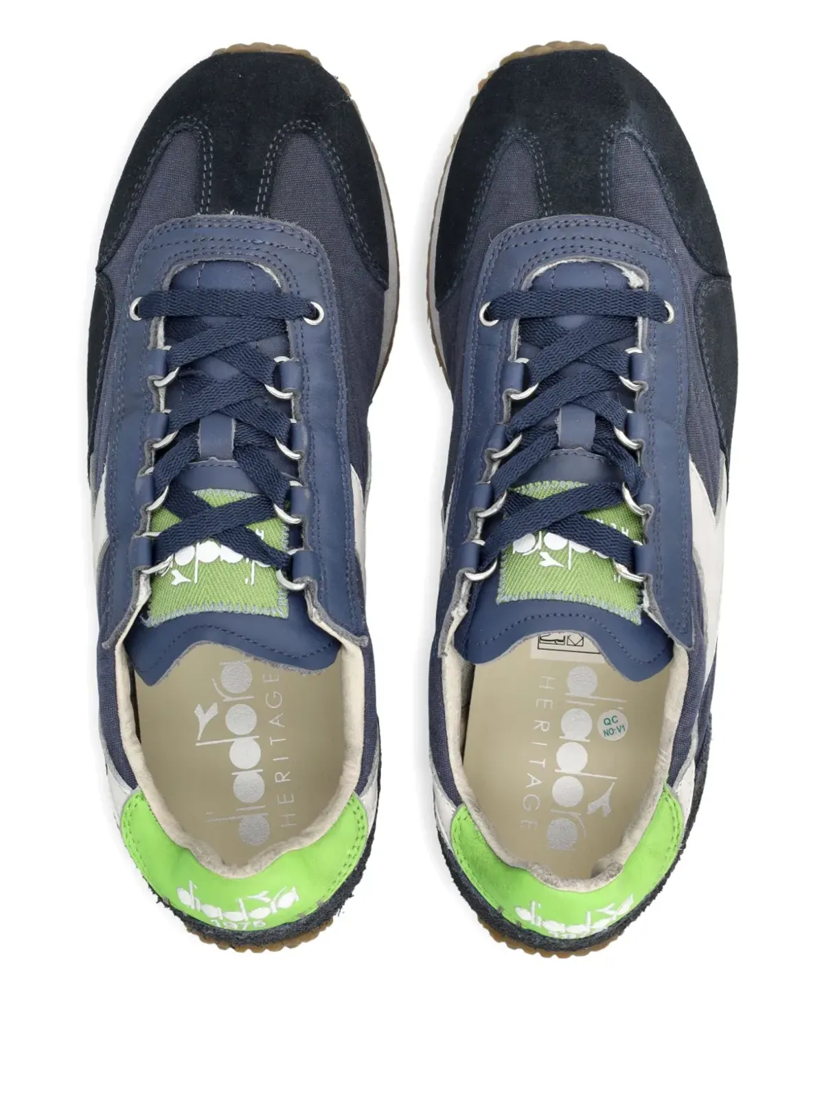 Diadora スウェードパネルド レースアップスニーカー - 画像3