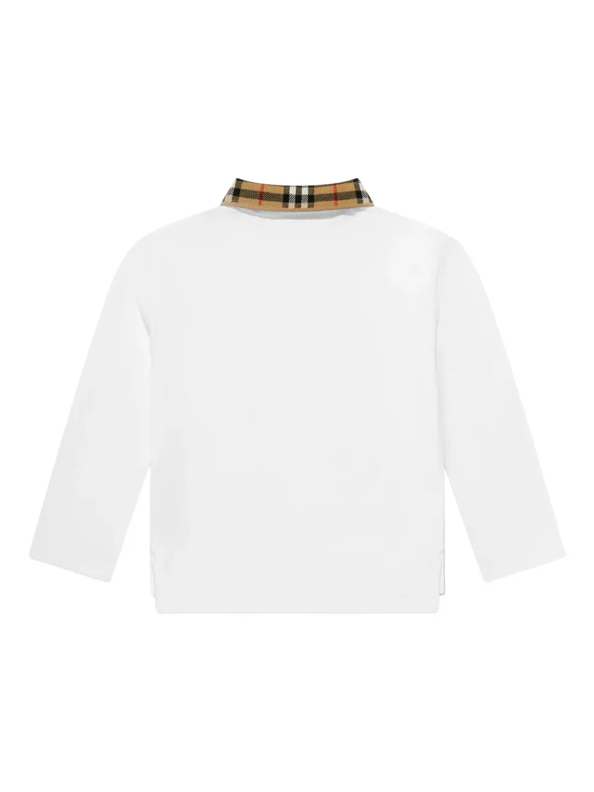 Burberry Kids checked-collar polo shirt - White - 画像2